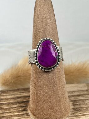 Solid Sterling Silver Sea Sediment Jasper Ring Size 7.5 Adjustable